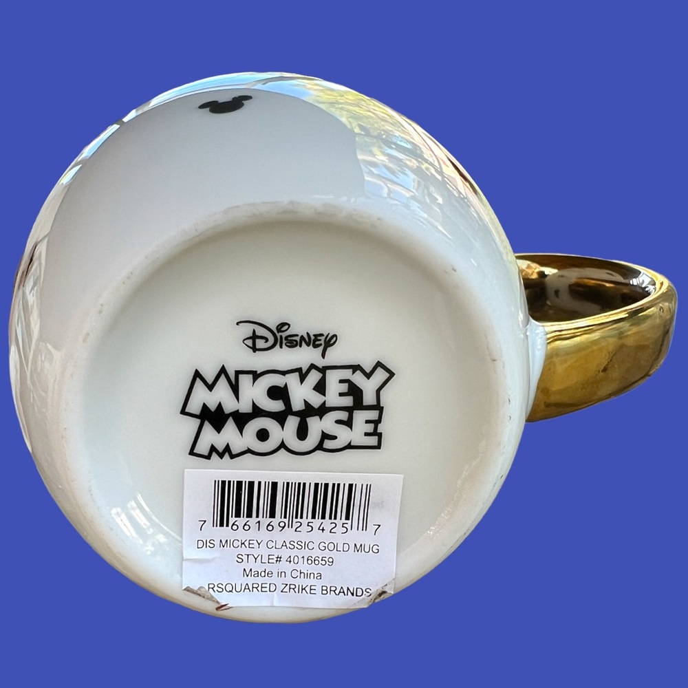 Disney Mickey Mouse Fancy Gold Coffee Mug With Miniature Mickey Heads. NWT. - Picture 5 of 7